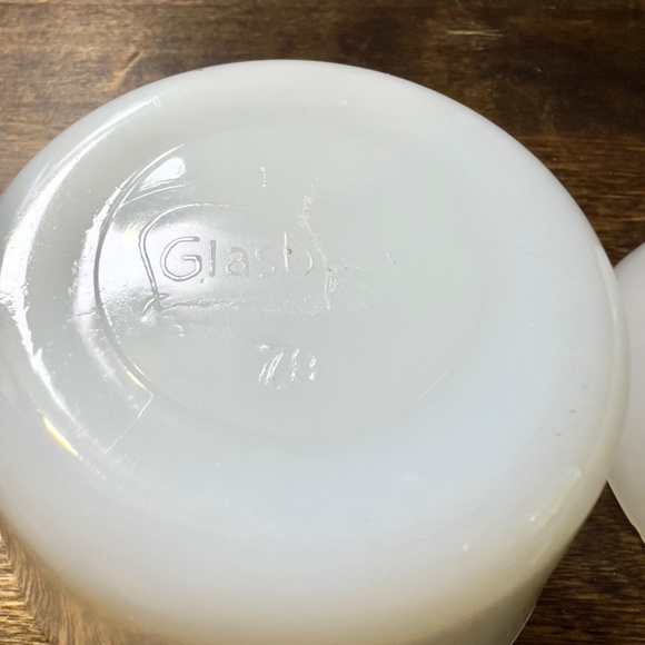 Vintage Set of 3 Glasbake Custard Cups Milk Glass Pudding Créme Brulet Ice Cream - Picture 7 of 9